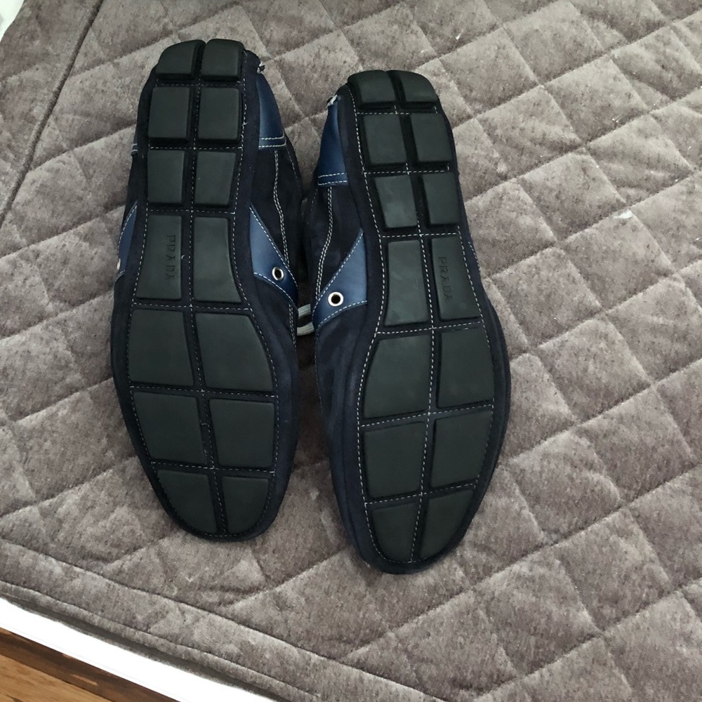 Men’s PRADA blue leather and suede shoes - Picture 7 of 8